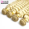 Wholesale blonde body wave cuticle aligned hair bundles,great lengths hair extensions weave,613 deep curly human hair for women
