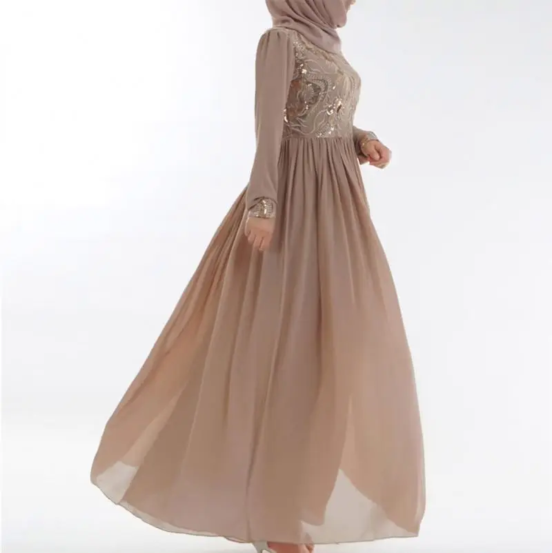 

Fashion Muslim long skirt female dress 3D embroidery abaya, 5 colors