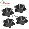 Large Non-Stick Fluted Tortilla Shell Pans Taco Salad Bowl Makers, Non-Stick Carbon Steel, Set of 4 Tostada Bakers