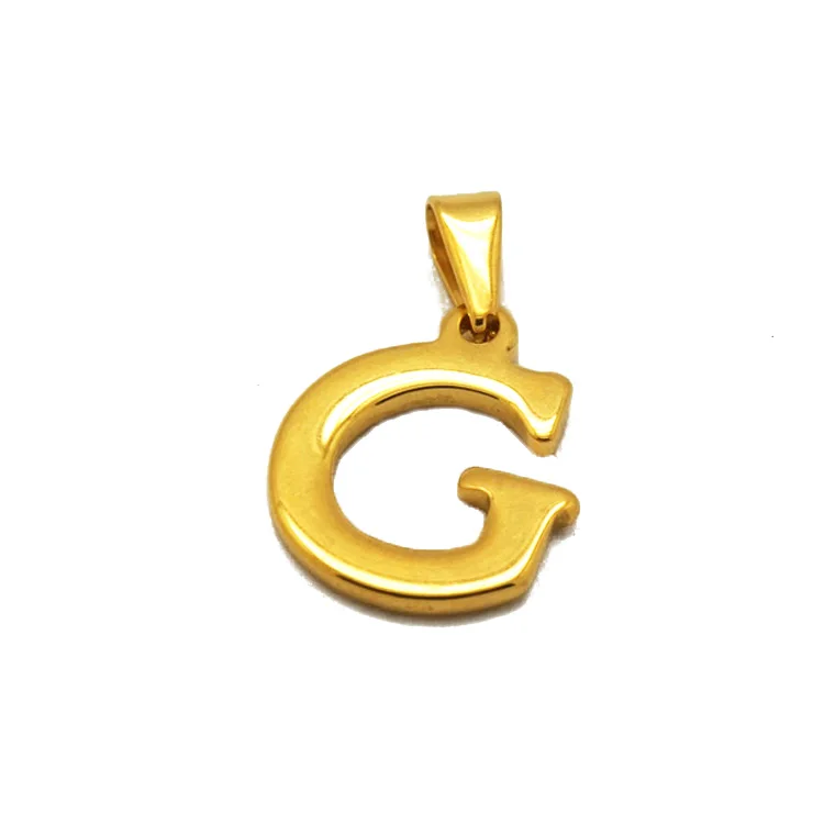 

Olivia 18k real gold plated jewelry stainless steel fashion women tiny initial G charm custom letter necklace pendant