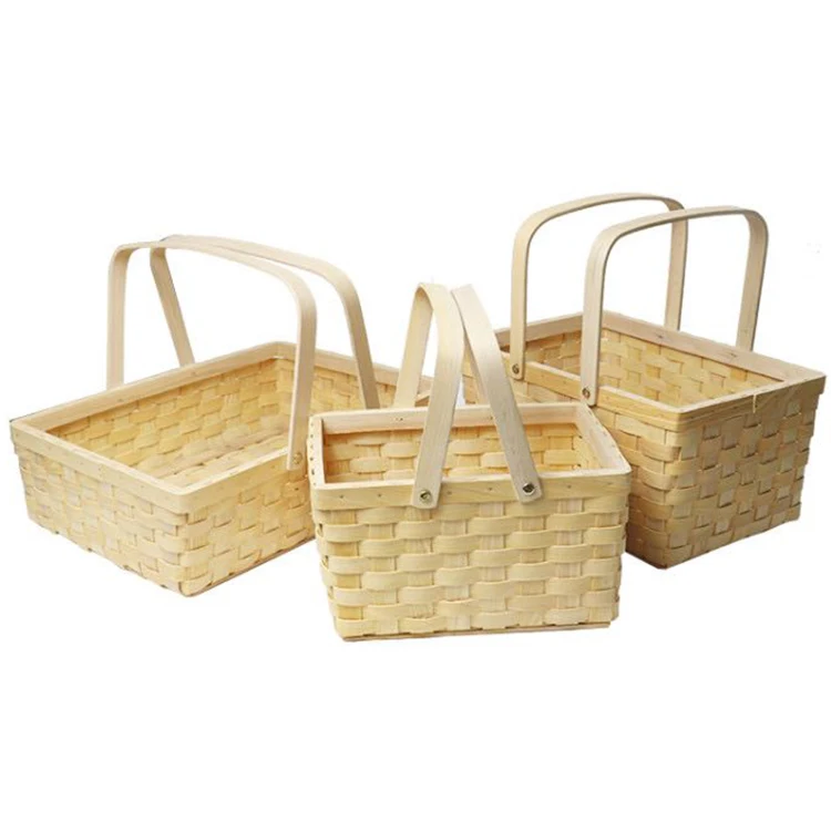 

China Factory Wholesale Price Woven Natural Wooden Storage Basket