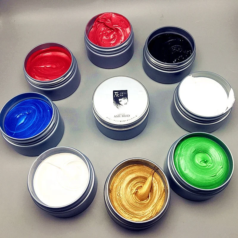 

Unisex Hair Wax Color Dye Styling Cream Mud, Natural Hairstyle Pomade, Washable Temporary,Party Cosplay D86190101, Auburn 10 colors