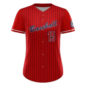 Top Quality  Custom Womens Sublimation Baseball Jersey Blank  Uniforms