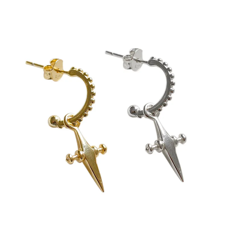 

925 sterling silver cross earrings 2019 latest earring design, Picture