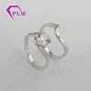 Bezel setting 1.2carat 7mm round moissanite platinum ring engagement and ring band for bride
