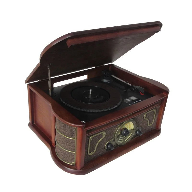 old record player with speakers