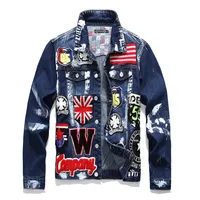 

9054 Denim Embroidered Jacket,Men Denim Blazer,Denim Jacket