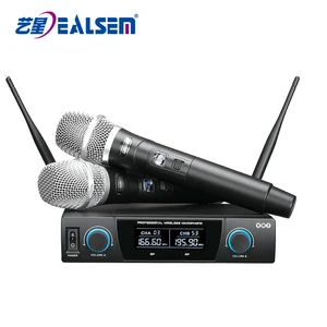DUAL channel fixed frequency handheld style VHF wireless microphone for karaoke