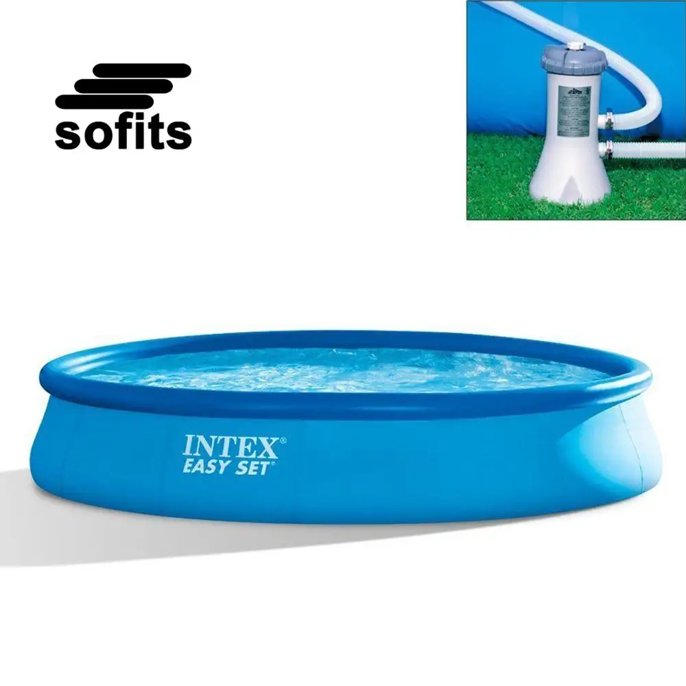 

Original Intex 28168 15FT dia. X 48IN height Portable Easy Set Above Ground Pool Family Swimming Pool, As picture