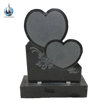 Indian Black Granite Double Heart Headstone - Buy Double Heart ...