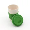 Travel Cup With Lid Silicone Rubber Sleeve Natural Organic Fiber Mug