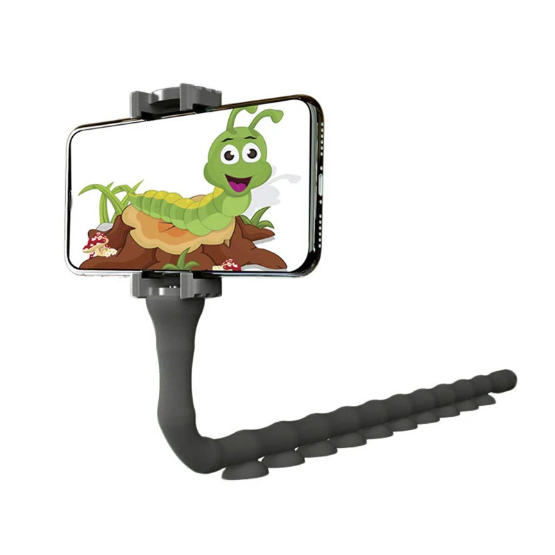 

Cute design phone Bracket Flexible Worm Lazy Mobile Cell Phone Holder Stand with sucker on desktop phone holder, Pink, black, green, blue