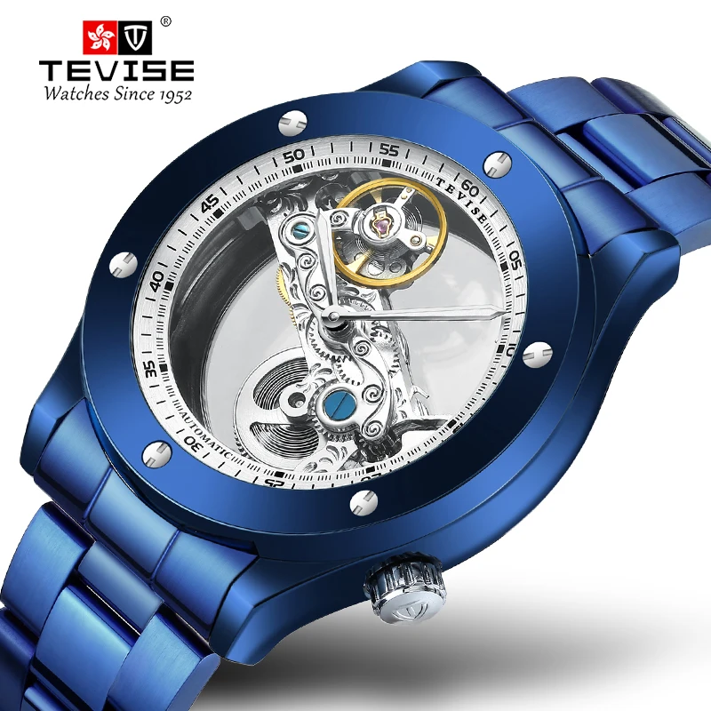 

TEVISE T824A Hollow tourbillon waterproof automatic business brand watch luxury tourbillon watch wrist men, Optional