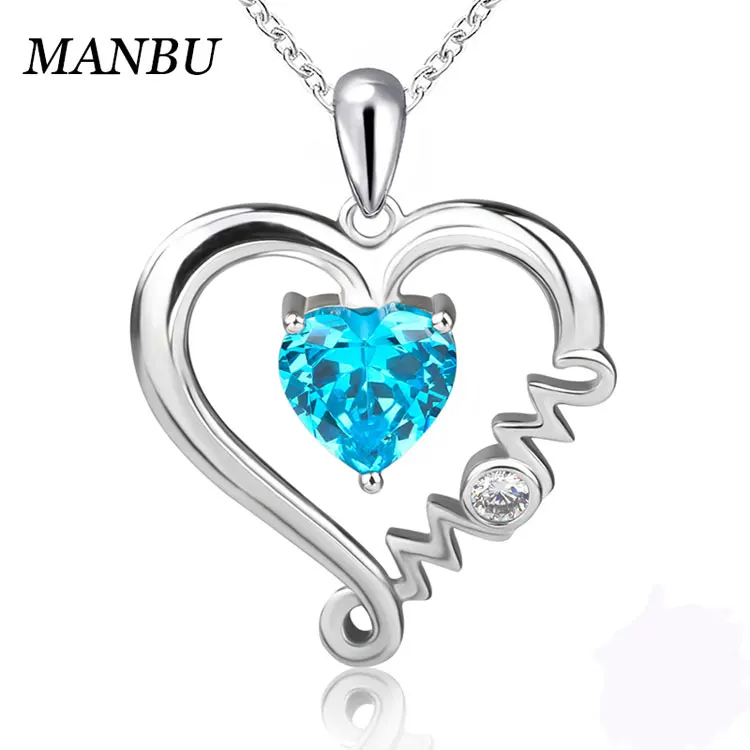 

925 sterling silver heart pendant necklace for women, Picture