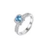 CZCITY Genuine 925 Sterling Silver Topaz Rings for Women Engagement Wedding Fine Jewelry Big Round Gemstone Anel Femme