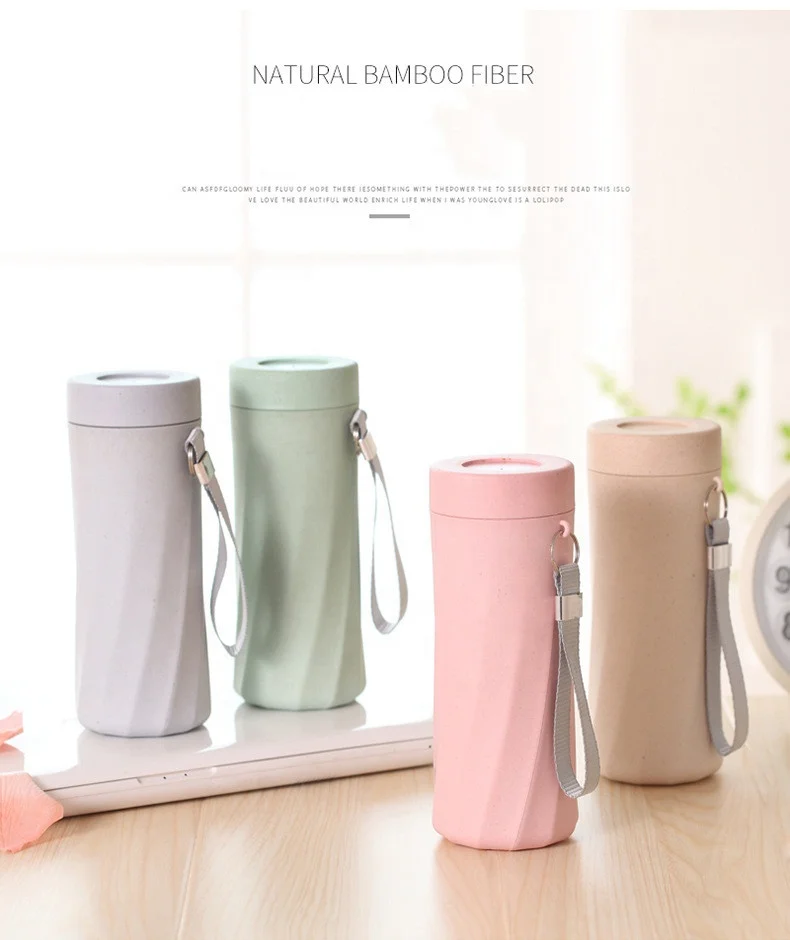 

Custom Eco-friendly Biodegradable Coffee Mug Bamboo Fiber Coffee Cup Travel Bamboo Water Bottle, Blue/green/pink/beige/custom color