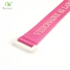Colorful nylon self gripping hook and loop fastener strap with plastic buckle