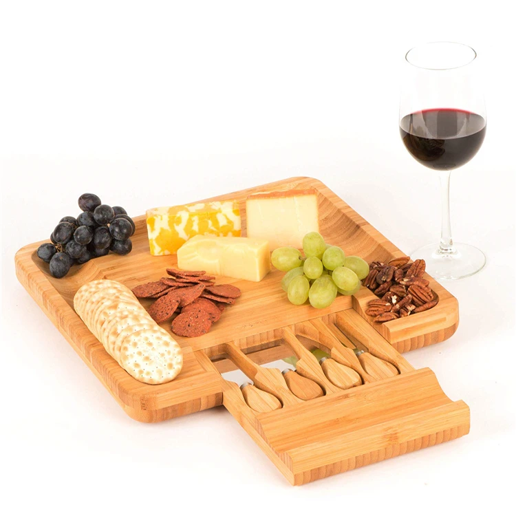 

Nonslip Wood Charcuterie Cheese Serving Board With Knife Set, Customized