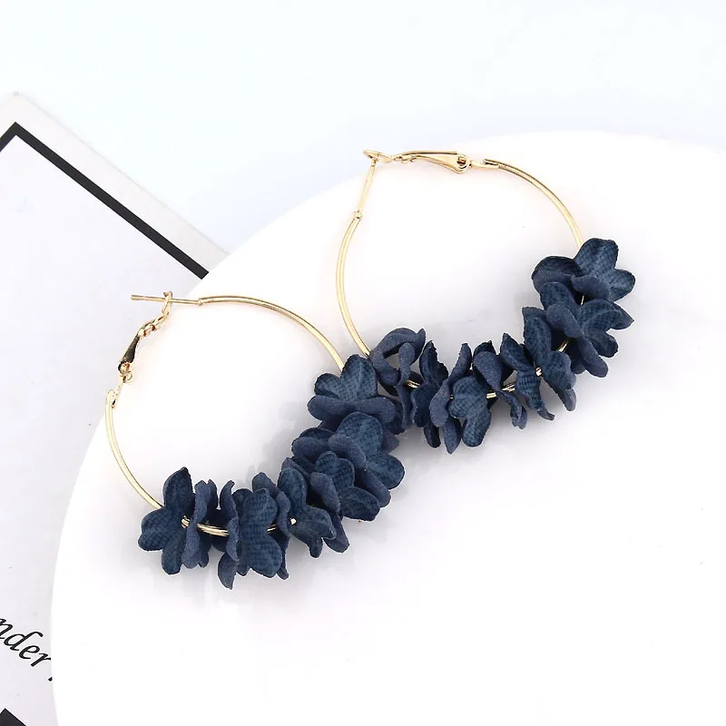 

Fashion Women Elegance Cloth Art Floral Metal Earring