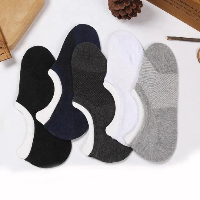 

Summer breathable invisible socks bamboo ultrathin bamboo no show socks with silicone men invisible socks, Customized color