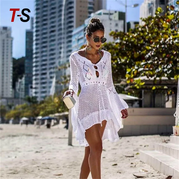 

Women's Bathing Suit Cover Up Lace Crochet Pool Swim Beach Dress, Customized color