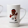 Creative NBA star expression coffee mug with lid handle