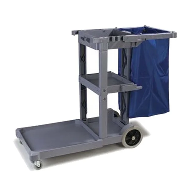 
janitorial supplies Platform Janitorial Cart with 25 Gallon Vinyl Bag 