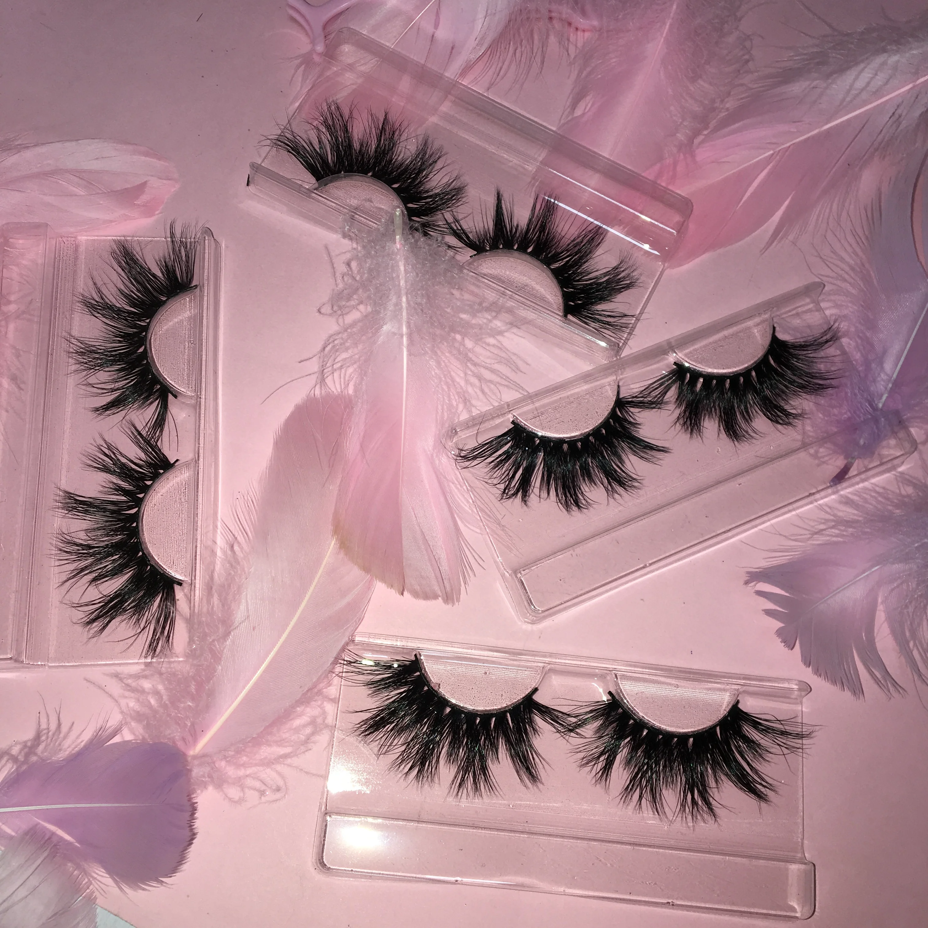

25mm mink eyelash free shipping label deal eyelashes box packing with regular case, Natural color