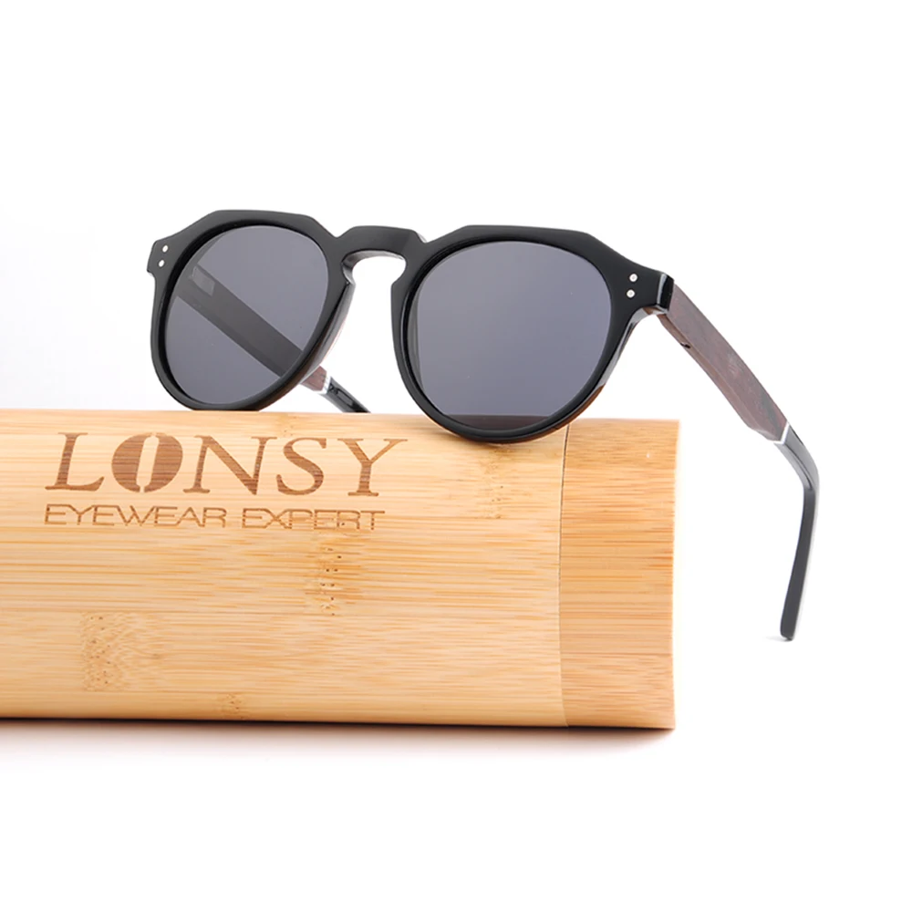 

LS6002-C1 New products Italy design ce sunglasses 2019 designer acetate wooden polarized sunglasses