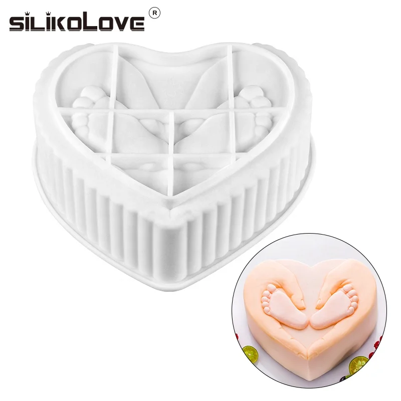 

New Silicone Baby Feet Shape Baking Pan Mold Cake Chocolate Mould Baking Tool For The Birth of A New Life, As picture or as your request