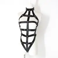 

19101 BDSM Fetish Wear Bondage Erotic Apparel Adult Game Slave PVC Costume Sexy Body Harnesses Leather Lingerie for Women