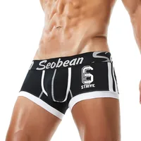 

Sexy Plus Size Cotton Mens Underwear Boxer Shorts Solid Low Waist U Pouch Teen Boxer Briefs For Men