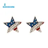 Nuoxin wholesale jewelry national style american flag crystal earrings