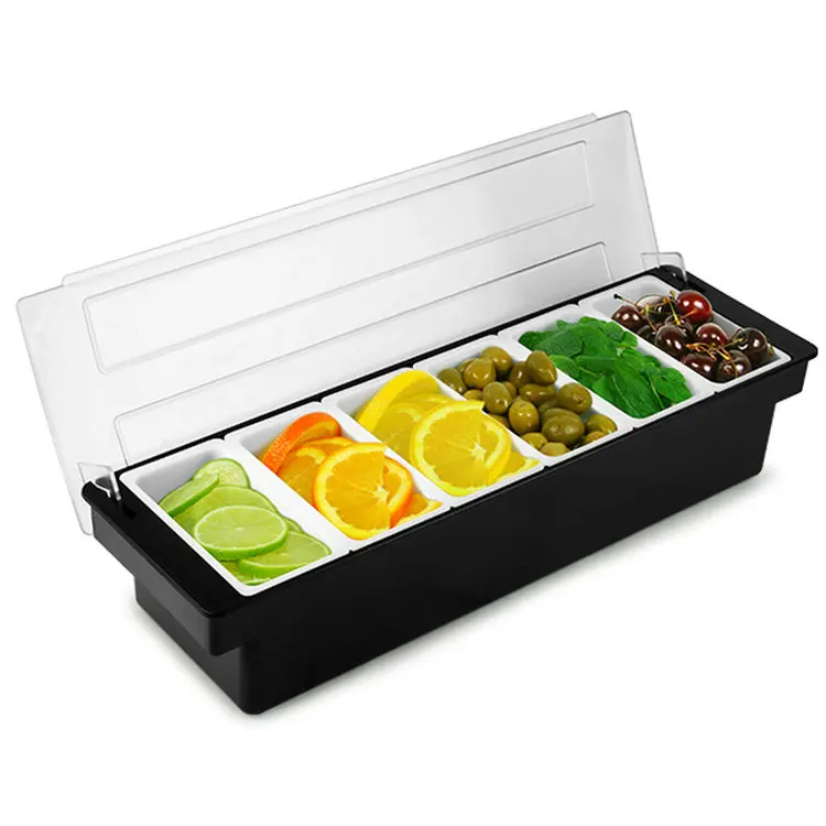 

Bar 3/4/6 Compartment Plastic Condiment Holder/Condiment Dispenser caddy Garnish Box