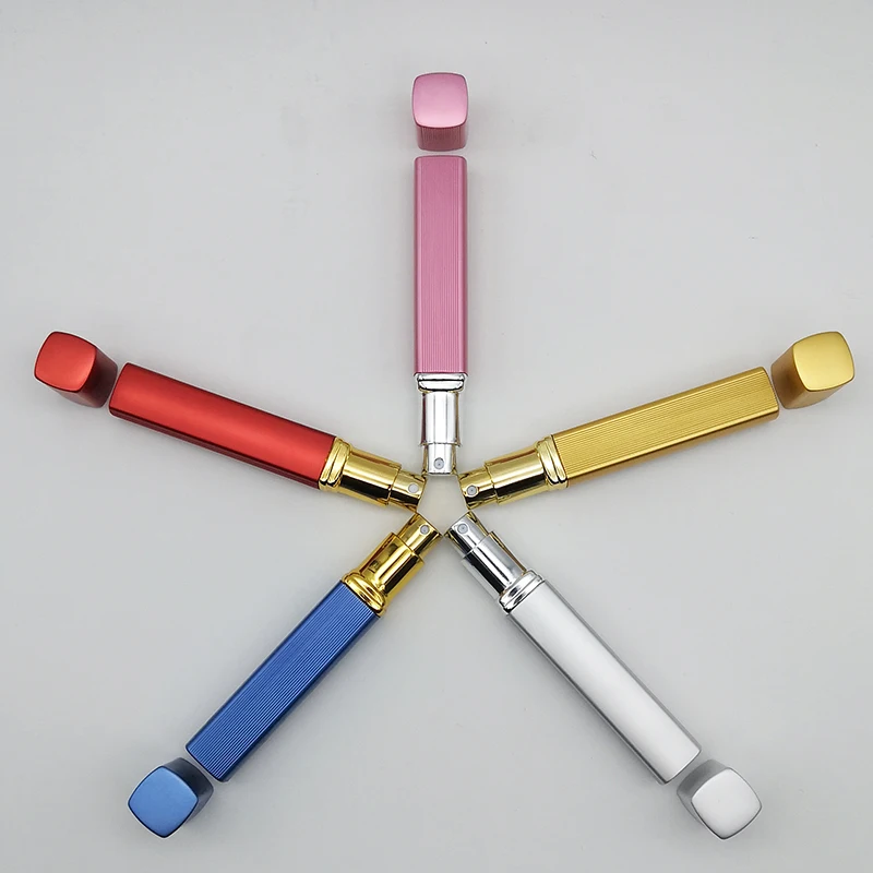 
Wholesale Empty Design Your Own Refillable Aluminum Mist Spray 12ml Square Perfume Bottle 