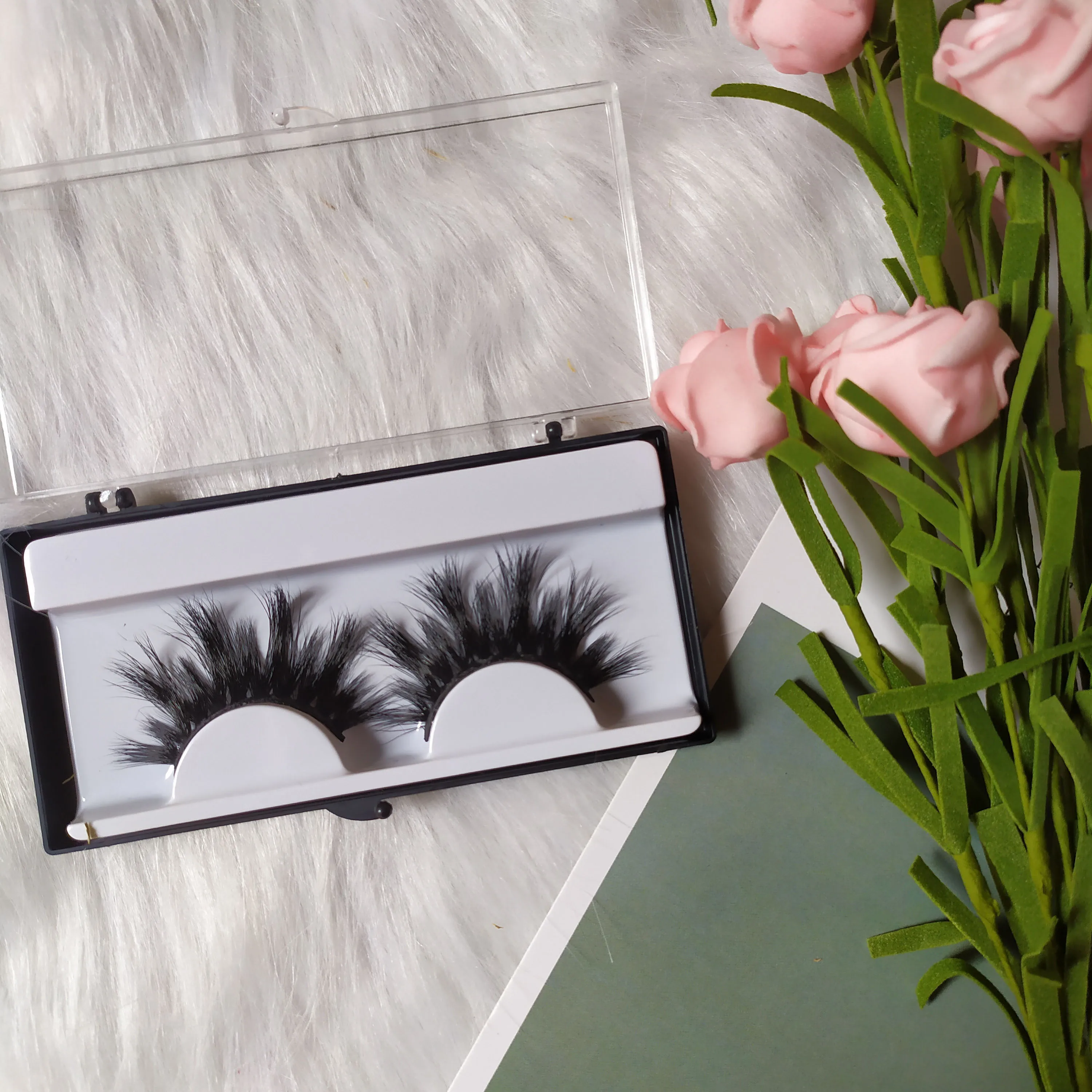 

custom 3D mink korean eyelashes extensions packaging eyelash box private label