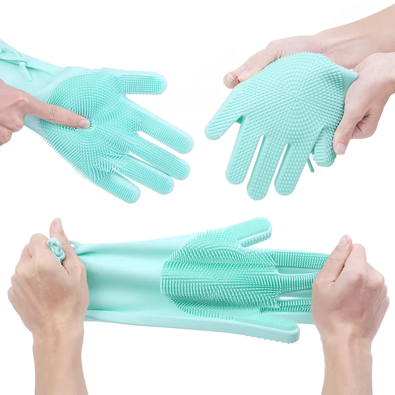 

Household Products Heat Resistant Kitchen Magic Silicone Dishwashing Gloves Wholesale, Any color can be customized