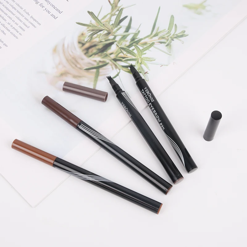 

Eyebrow Pencil Waterproof Fork Tip Eyebrow Tattoo Pen 4 color Fine Sketch Liquid Eyebrow Enhancer Dye Tint Pen