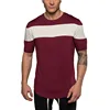 High Quality Mens Viscose Lycra Training Wear Compression Colorblock Crewneck Gym Tshirt