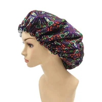 

Reusable Customized Print Hotel Home Sexy Woman Ladies Dreadlock Hair Care Bathing Cap Silk Satin Shower Cap