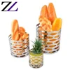 Bread shop wedding banquet tableware supplies 3 pcs in a set stainless steel decorative buffet utensil food cone bread holder