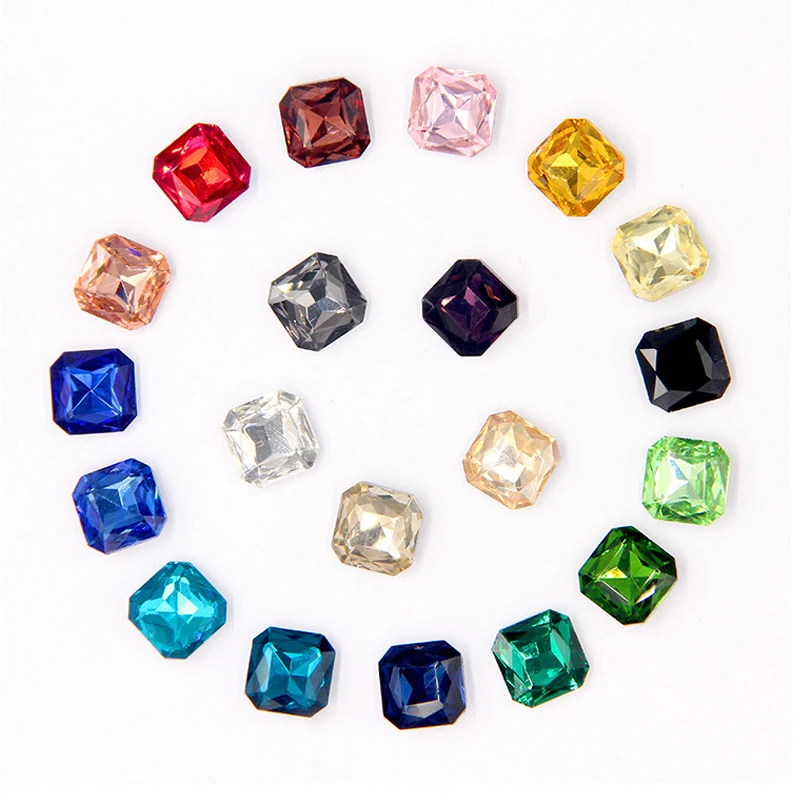 

Wholesale Square Fancy Stone Colorful Crystal Rhinestone for Necklace Earing decoration, Colors