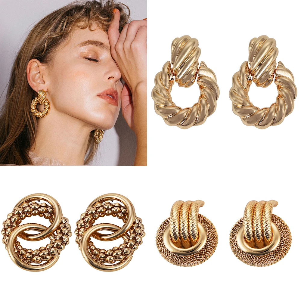 

Dvacaman 2019 Fashion Exaggeration Creative Statement Boho Luxury Drop Dangle Stud Earrings Women Girls Wedding Jewelry, As picture
