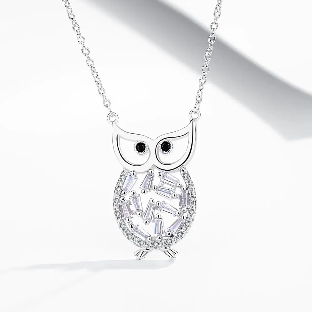 

Original Design 925 Sterling Silver Necklace Cute Animal Owl Pendant Necklace Fit Fashion Women and Girl Wearing