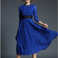 

Online Wholesale Fashion Women Mid sleeves Crew Neck Sexy Lace Dresses