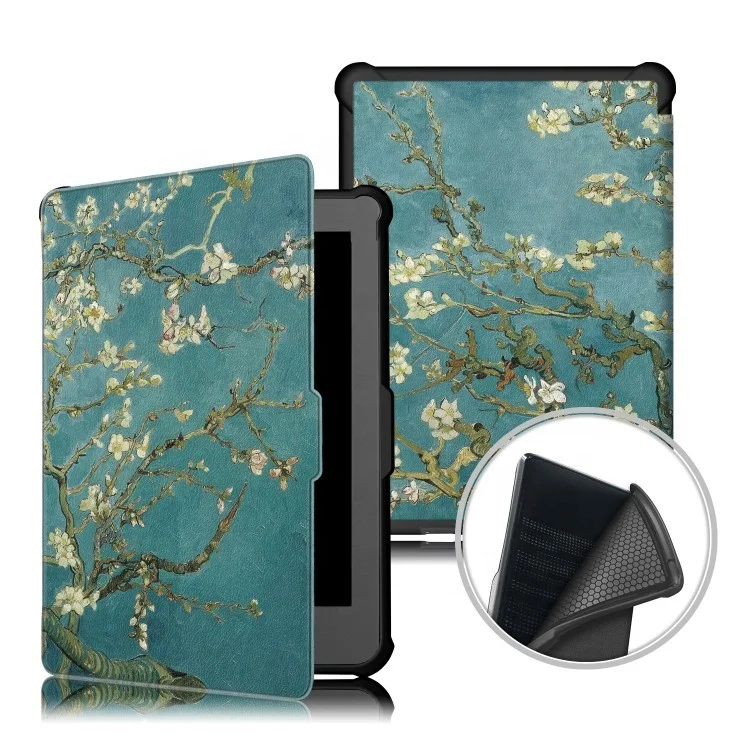 
Auto wake up pattern pu leather protect cover with shockproof tpu for Kobo Clara 