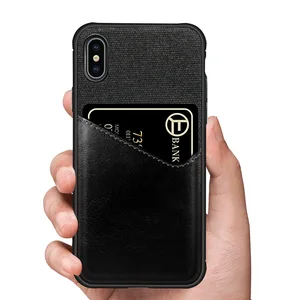 Fabric Leather Phone Cases for iPhone XS Max Card Slot Ultra Thin Back Phone Case Cover for iPhone XS XR 6 6S 7 8 Plus