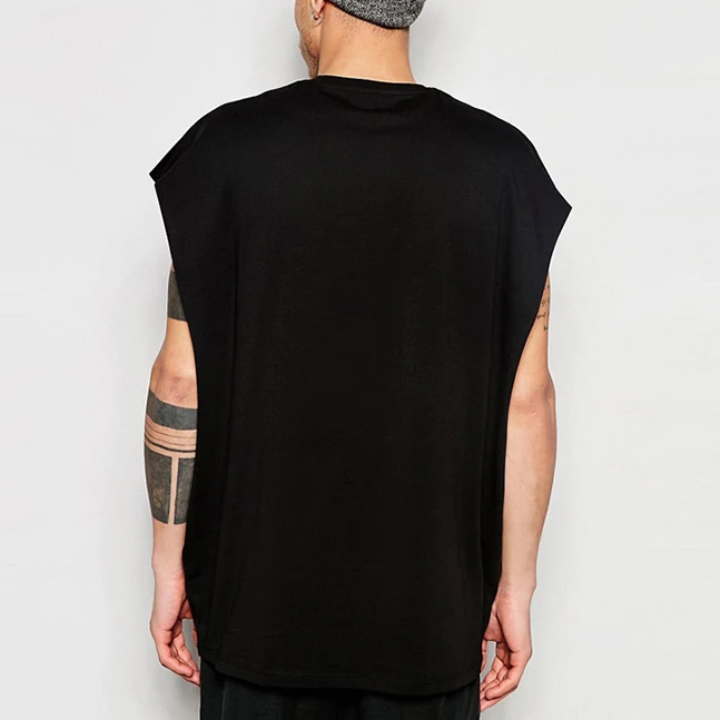 

APHACATOP Oem Supplier Sleeveless Hip Hop Long Line Men T-shirt