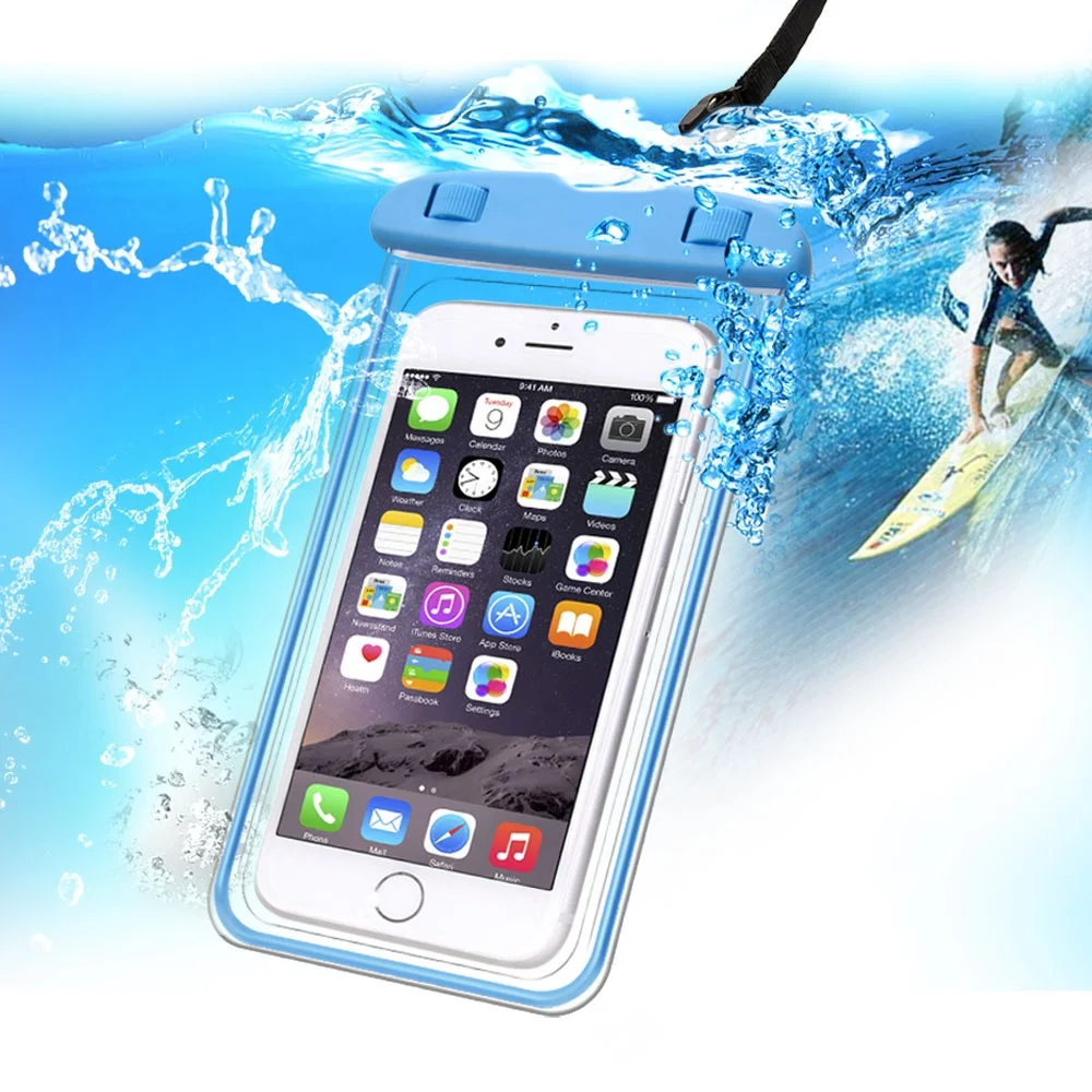 

Shenzhen Luminous waterproof touch screen mobile cell phone cover TPU bag for iphone 5s 6s 6 7 8 plus X Xs max Xr