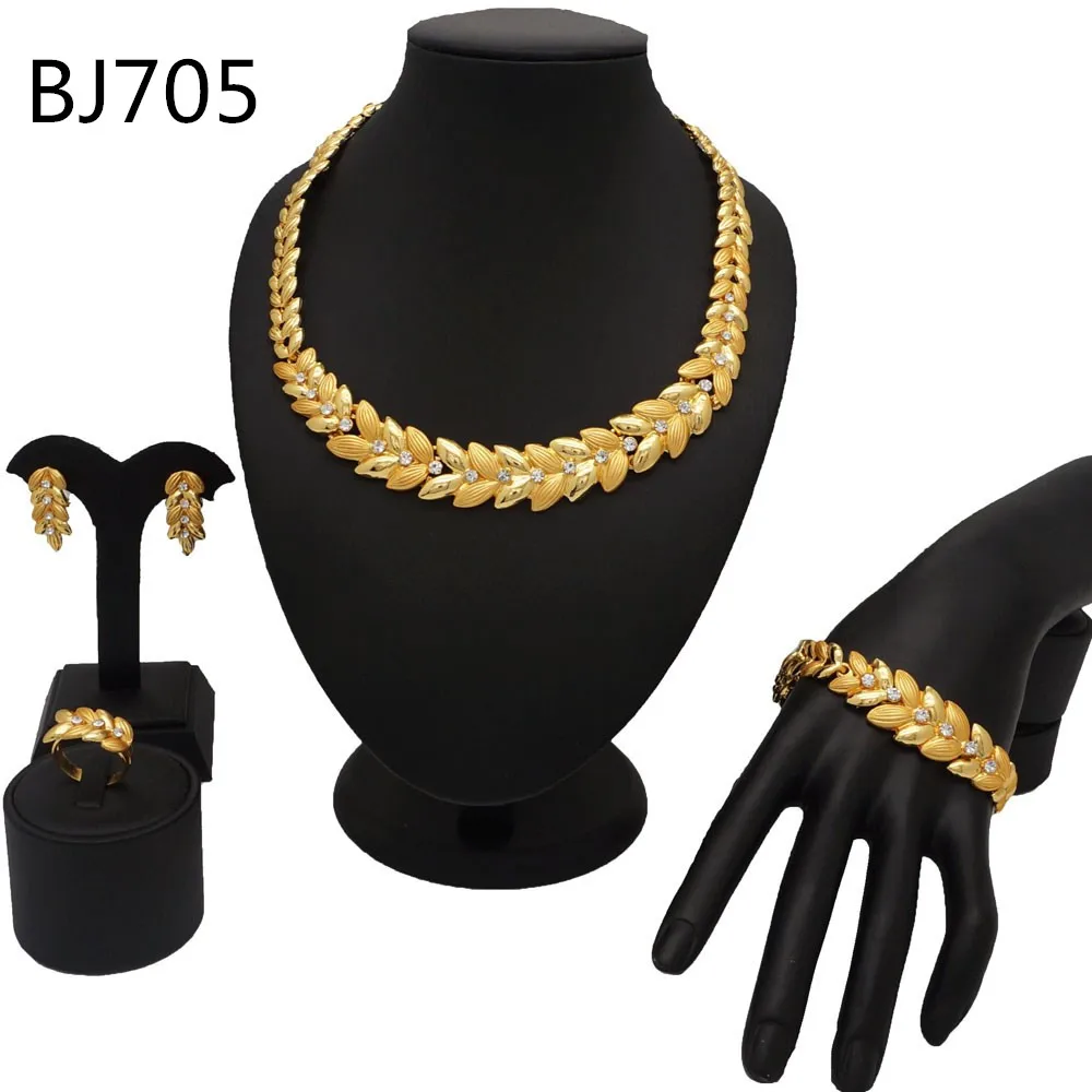 

gold plated 2019 jewelry sets latest design gold jewelry sets women jewelry BJ705